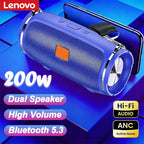 Lenovo TF USB Bluetooth Wireless Speaker Portable Dual Speaker Stereo Outdoor Playback FM Voice Broadcasting Subwoofer Speakers