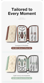 MR.GREEN Premium Manicure Set Professional-Grade Stainless Tools with Clean Lines & Travel-Ready Design Portable Case