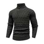 Men's Sweater Spring Shawl Collar Pullover Solid Color Sweater Casual Cable Knit Button-Up Pullover High Quality Tops US Size