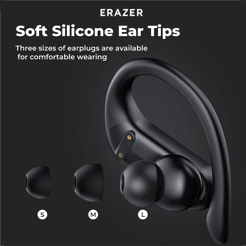 ERAZER XT60PRO Sports Wireless Headphones Bluetooth Earphones Earbuds Noise Reduction Headset with Mic Earhook