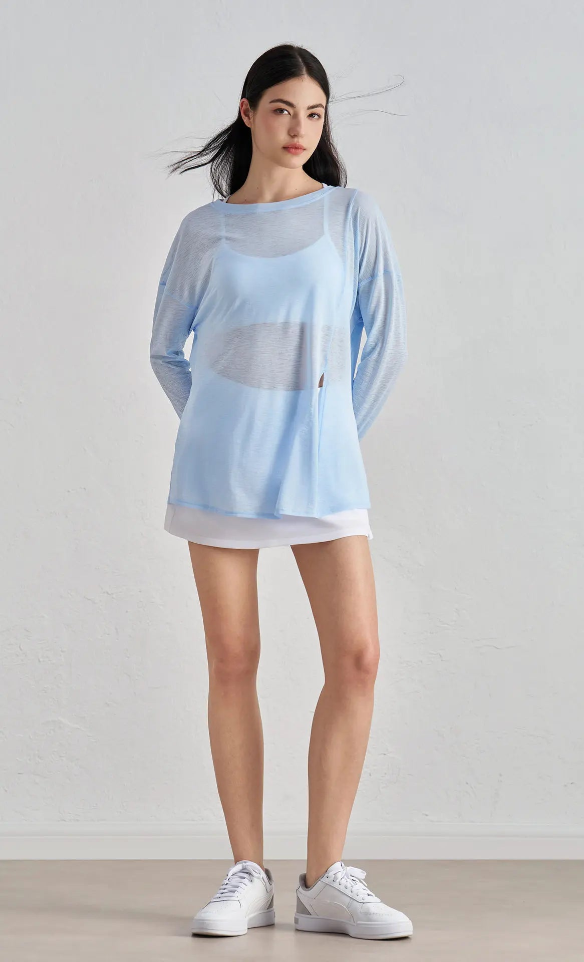 Breathable Long Sleeve Yoga Cover up Lightweight Quick Dry Running Top for Women Loose Fit Simple Sport Fitness Outdoor Leisure