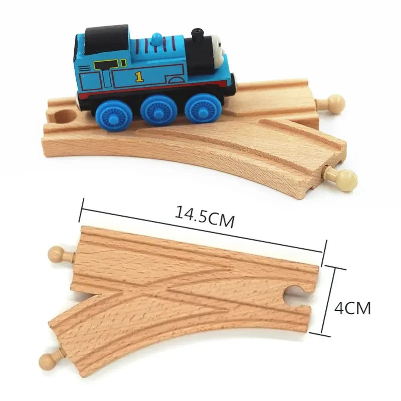 Wooden Train Track Toys Railway Rails Accessories Fit Thomas Train Road Connector Wood Railway Bridge Children Birthday Gifts