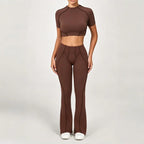 Seamless Yoga Sets Sports Fitness High Waist Hip-lifting Shapeing Trousers Backless Bra Suit Workout Gym Leggings Sets for Women
