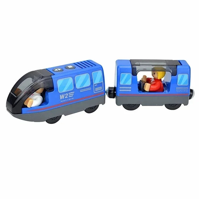 Wooden Locomotive Magnetic Electric Car Train Toys Fit Biro Wooden Diecast Slot Train Track Railway Educational Toys For Kids
