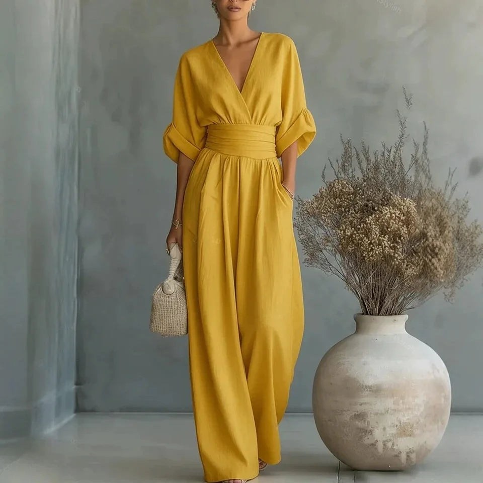 Solid Color Casual Loose Jumpsuits for Woman 2026 Summer Elegant Overalls Women's Jumpsuits And Rompers Bodysuit Female Clothes