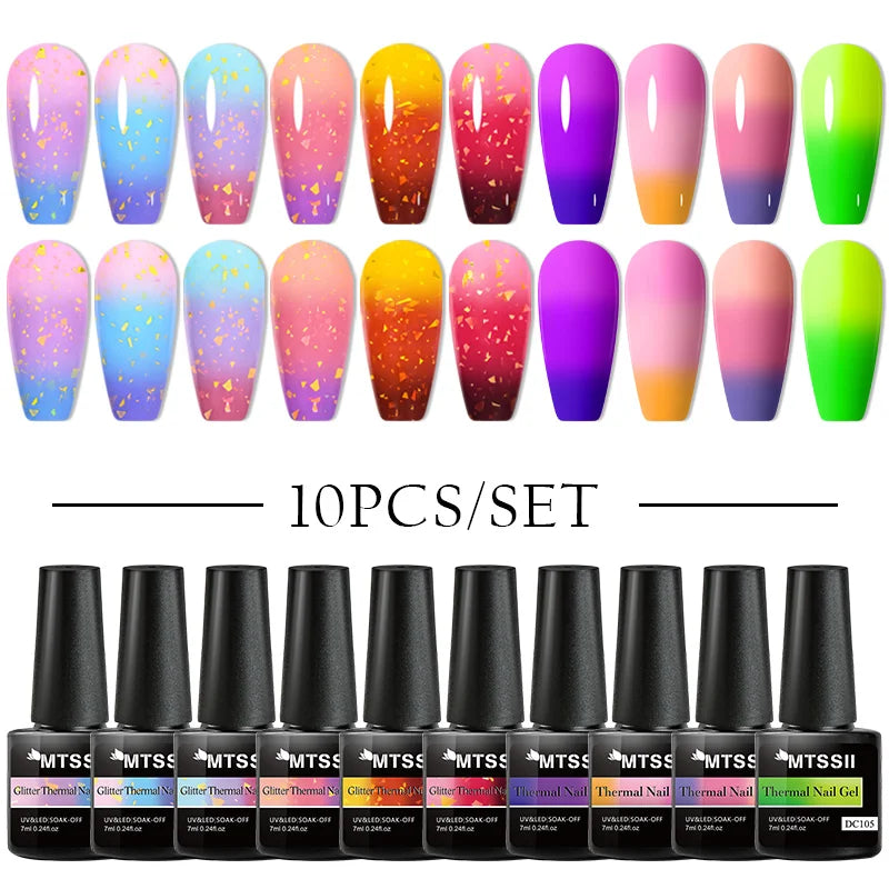 10/12PCS/SET Cat Magnetic Gel Nail Polish Set 9D Reflective Glitter Gel Semi Permanent UV Gel Soak Off Sparkling Nail Art Kits