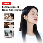 Choice Lenovo LE208 Wireless Leather Earphones Bluetooth 6.0 ENC Earphones Noise Reduction Headphone Low Latency Gaming Headset