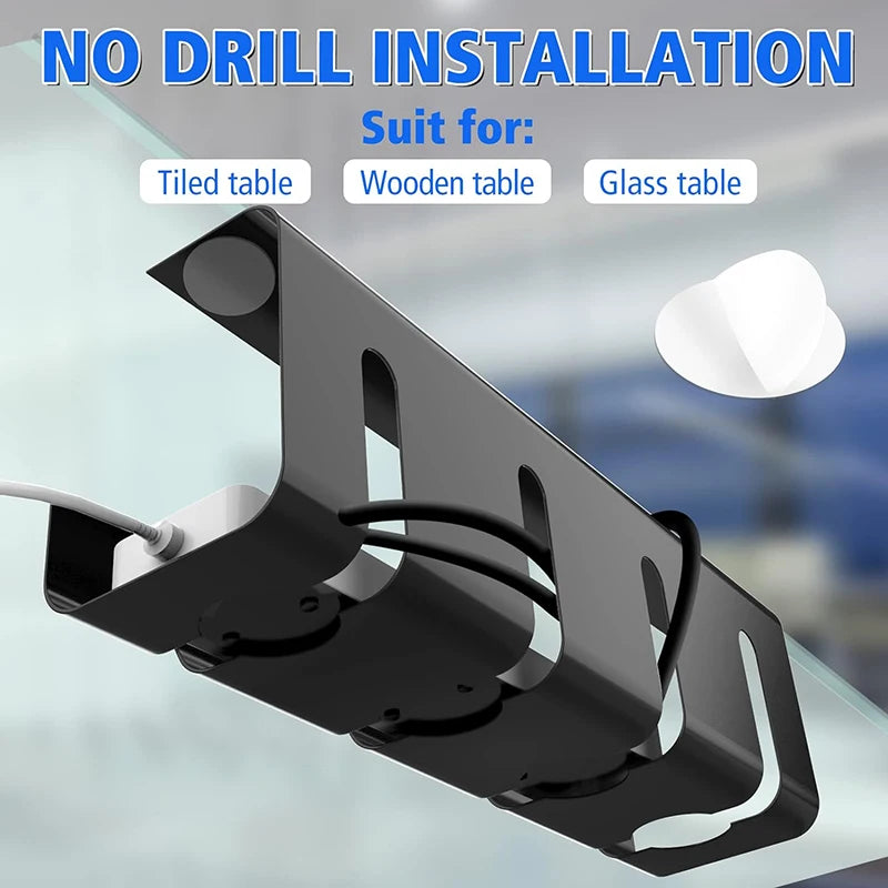 Under Desk Cable Management Tray No Drill Steel Desk Cable Management Tray with Wire Organizer and Desk Cord Organizer