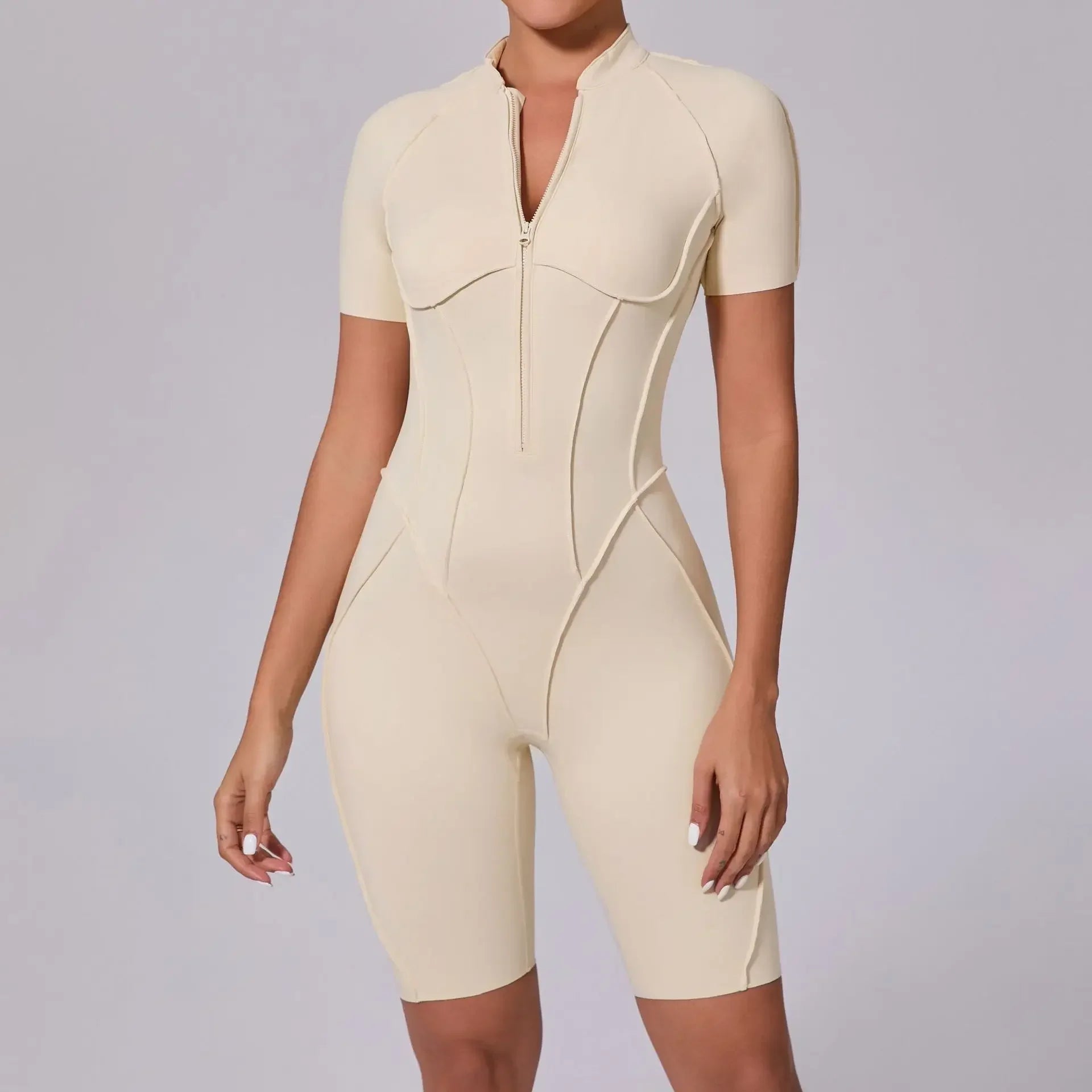 Women's Tracksuit Gym Workout Sports Clothes Outfit Zipper Jumpsuit Yoga Fitness Overalls Set Open Back Bodysuits Suit for Women