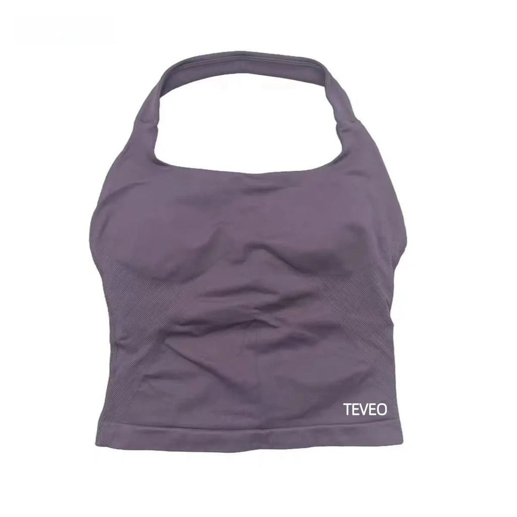 2025 TEVEO Nouveau Soutien-Gorge Elastique Haute Résistance Entièrement Licou Cou Nu Dos Nu Yoga Yoga Yoga