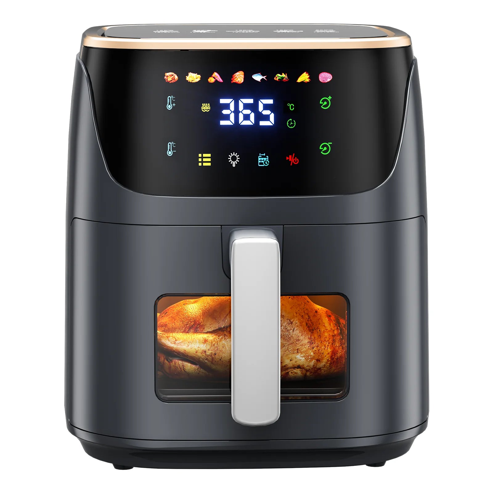 Patbrela Visible Air Fryer 7.0L 8-in-1 Max 200°C Electric Hot Fryer Oven Oilless Cooker with Touch Screen Nonstick Basket Family Size