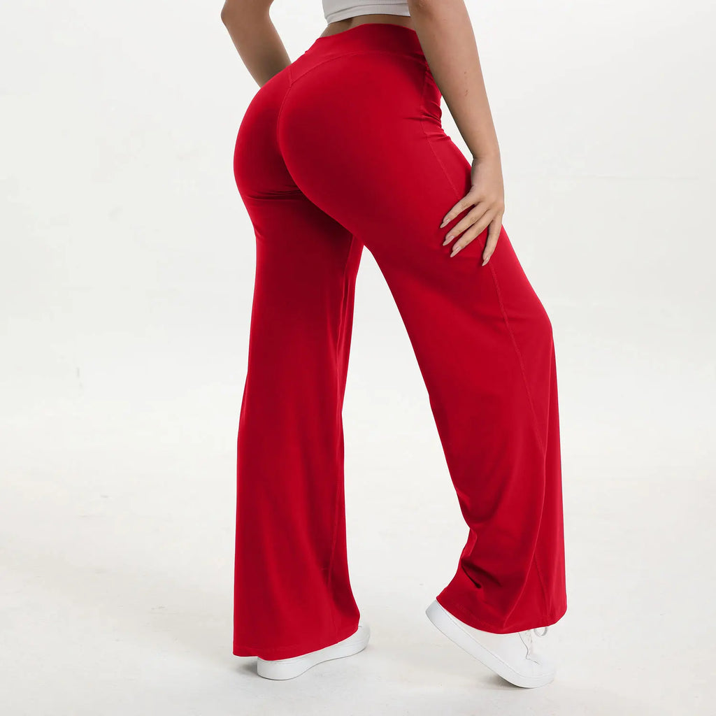 SoftMotion Straight Leg Bottoms Women's Mid-Waist Yoga Pants GYM Leggings Naked Feel Pilates Running Sports Trousers