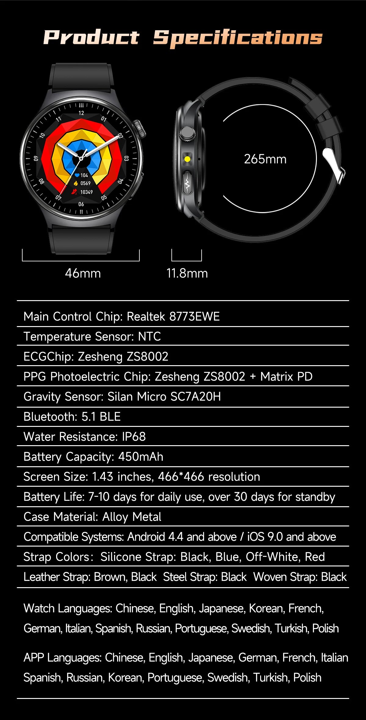 2026 New Accurate Body Health analysis Smart Watch Men ECG Blood lipids Uric acid Blood Pressure Body Fat Voice Call Smartwatch