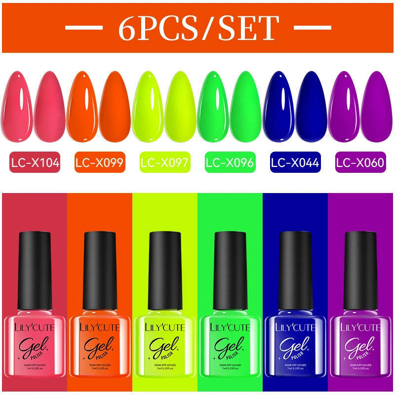 LILYCUTE Nail Gel Polish Set Pink Green Spring DIY Nail Art Design Long Lasting Soak Off UV Gel Manicure Painting Gel Vernis Kit