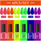 LILYCUTE Nail Gel Polish Set Pink Green Spring DIY Nail Art Design Long Lasting Soak Off UV Gel Manicure Painting Gel Vernis Kit