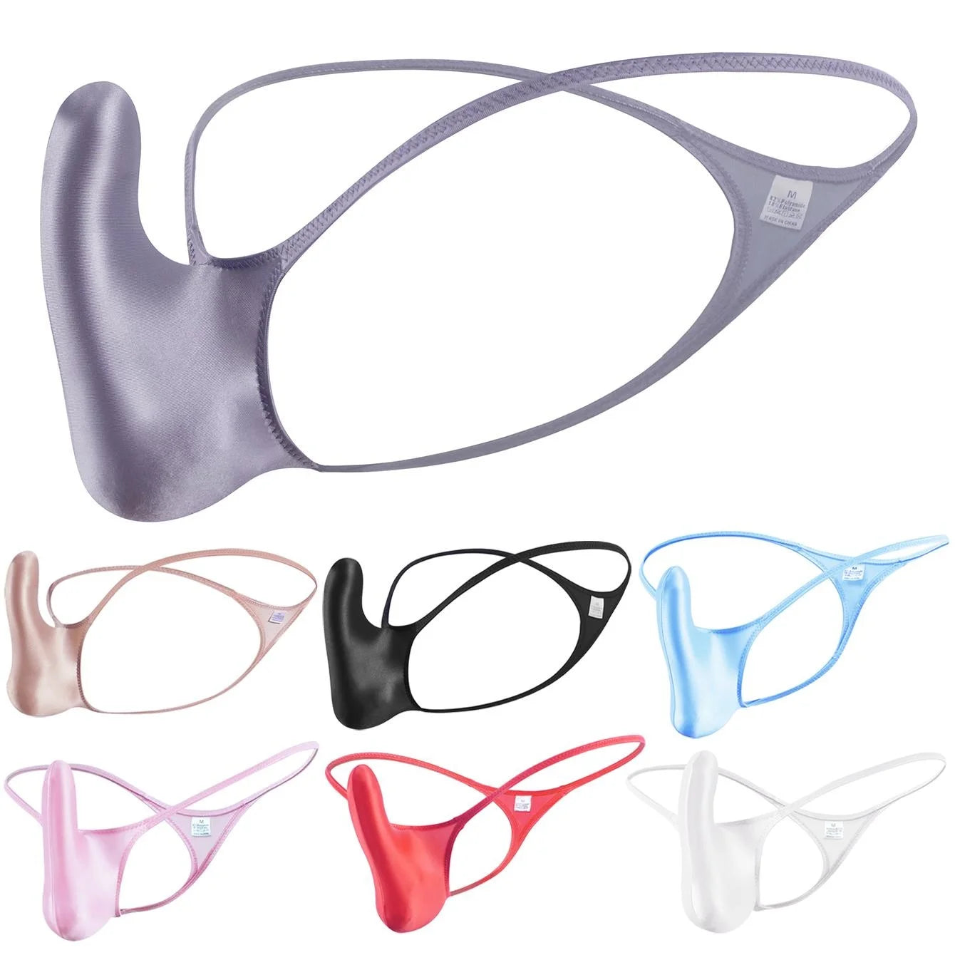 YAULAANG Sexy men's gloss gay underwear oily G-Strings thong Shiny low-waisted High Elasticity mens lingerie Main image