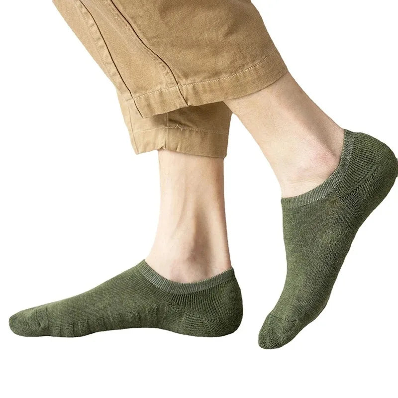 5 Pairs Men's Cotton Short Socks High Quality Crew Ankle Casual Soft Non-Slip Breathable Low-Cut Summer Autumn Socks for Men