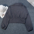 Yoga Wear American Style Sports Windproof Stand Collar Sun Protection Jacket Breathable Top Outdoor Quick-Dry Short Zipper Women