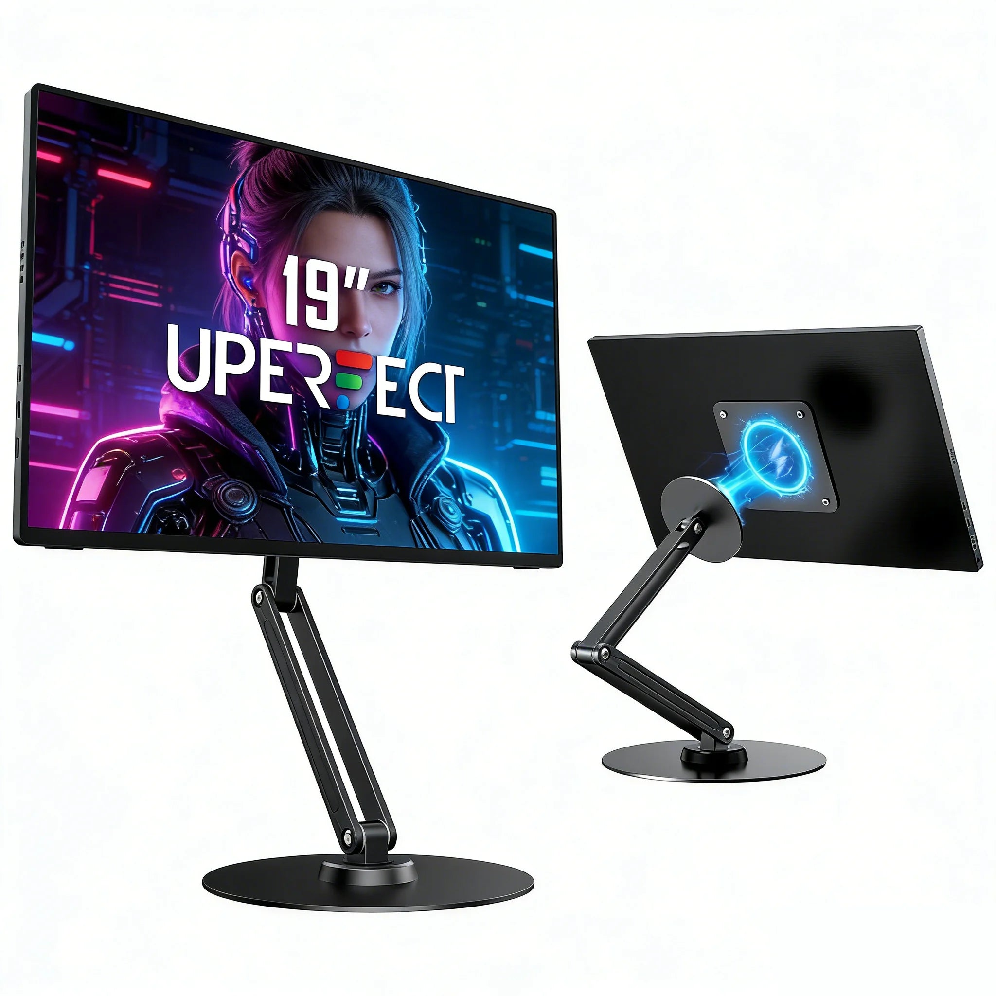 UPERFECT Metal Magnetic Bracket VESA 2 IN 1 Stand Max Support 19" Portable Monitor with Adjustment Holder For 7"-19" Dispalys Image principale du produit