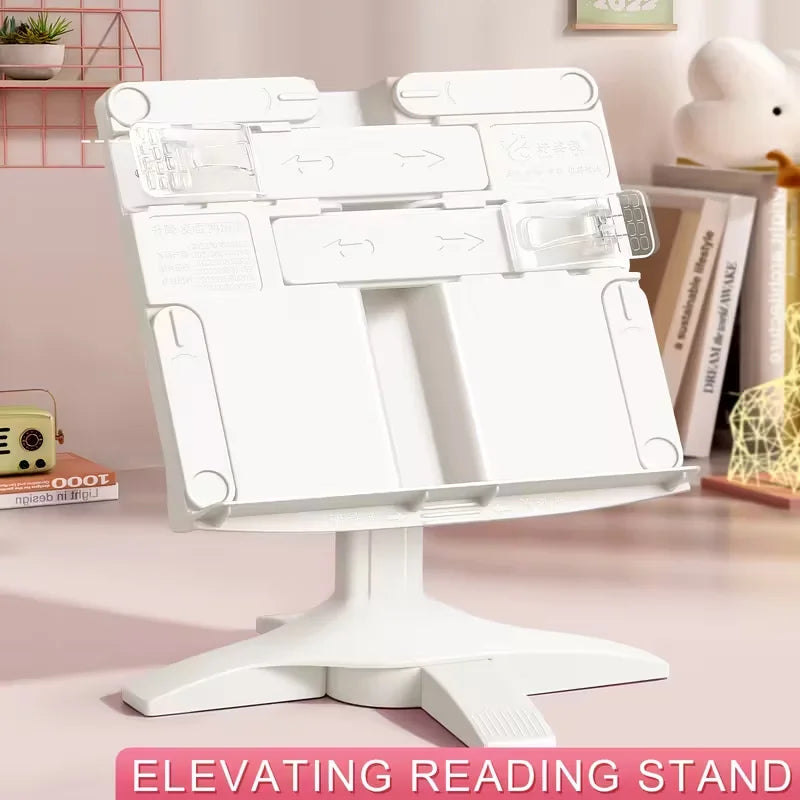 Ergonomic Adjustable Reading Stand - Lightweight, 2-in-1 Desktop Book&Laptop Holder with Height Options for Comfortable Viewing Image principale du produit