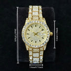 Elegant Diamond Watches Female Fashion Silver Round Stainless Steel Quartz Watch Iced Out Shiny Waterproof Clock Gift for Women