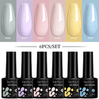 LILYCUTE 7ML 6PCS Neon Gel Nail Polish Set fluorescent Series Color Changing Semi Permanent Soak Off Manicure kit Nail Art Gel