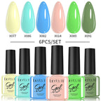 LILYCUTE Nail Gel Polish Set Pink Green Spring DIY Nail Art Design Long Lasting Soak Off UV Gel Manicure Painting Gel Vernis Kit
