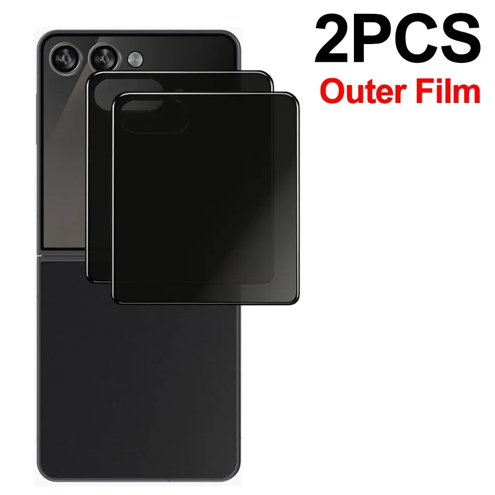 4in1 Privacy Screen Protector Inner & Outer Anti-Spy Hydrogel Films for Samsung Galaxy Z Flip 7 Flip7 Anti-peeping Protectors