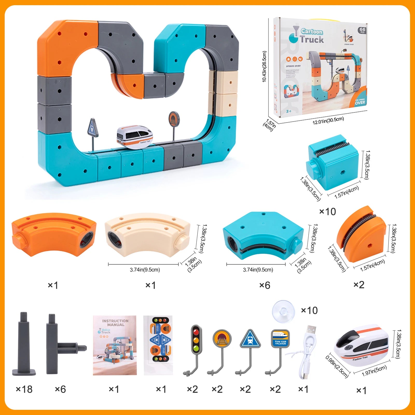 Kid Anti-Gravity Magnetic Attraction Track Train Changeable Magnetic Magic Rail Car Electric Train Building Toy for Kids Gifts