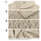 Men's Sweater Spring Shawl Collar Pullover Solid Color Sweater Casual Cable Knit Button-Up Pullover High Quality Tops US Size