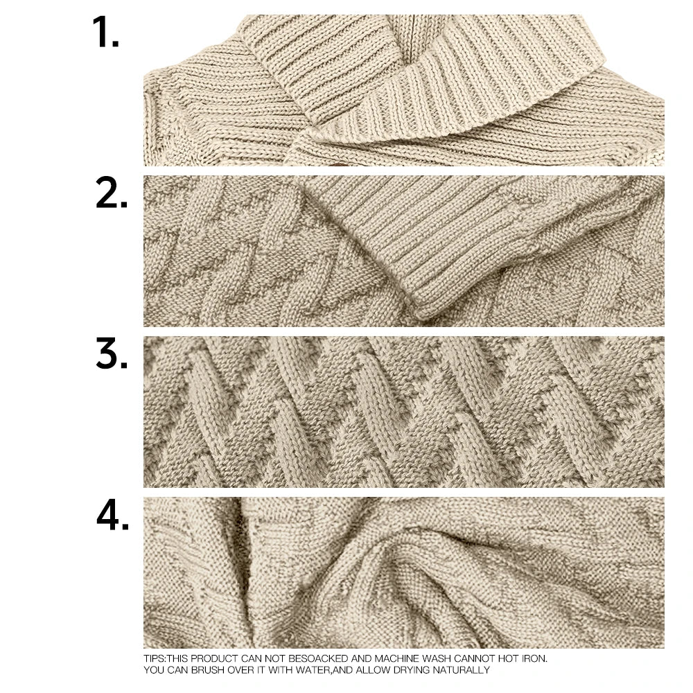Men's Sweater Spring Shawl Collar Pullover Solid Color Sweater Casual Cable Knit Button-Up Pullover High Quality Tops US Size