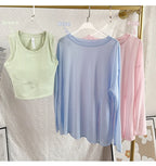 Women's Yoga Shirts Sports Tops Long Sleeve O-neck Breathable Running Shirt Loose Fitness Clothes Gym Sportwear Pilates T-shirts