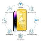 9D Screen Protector Tempered Glass for iPhone 17 16 Pro Max 16e 15 14 13 12 11 Protective Glass for iPhone X XR XS Max 7 8 Plus