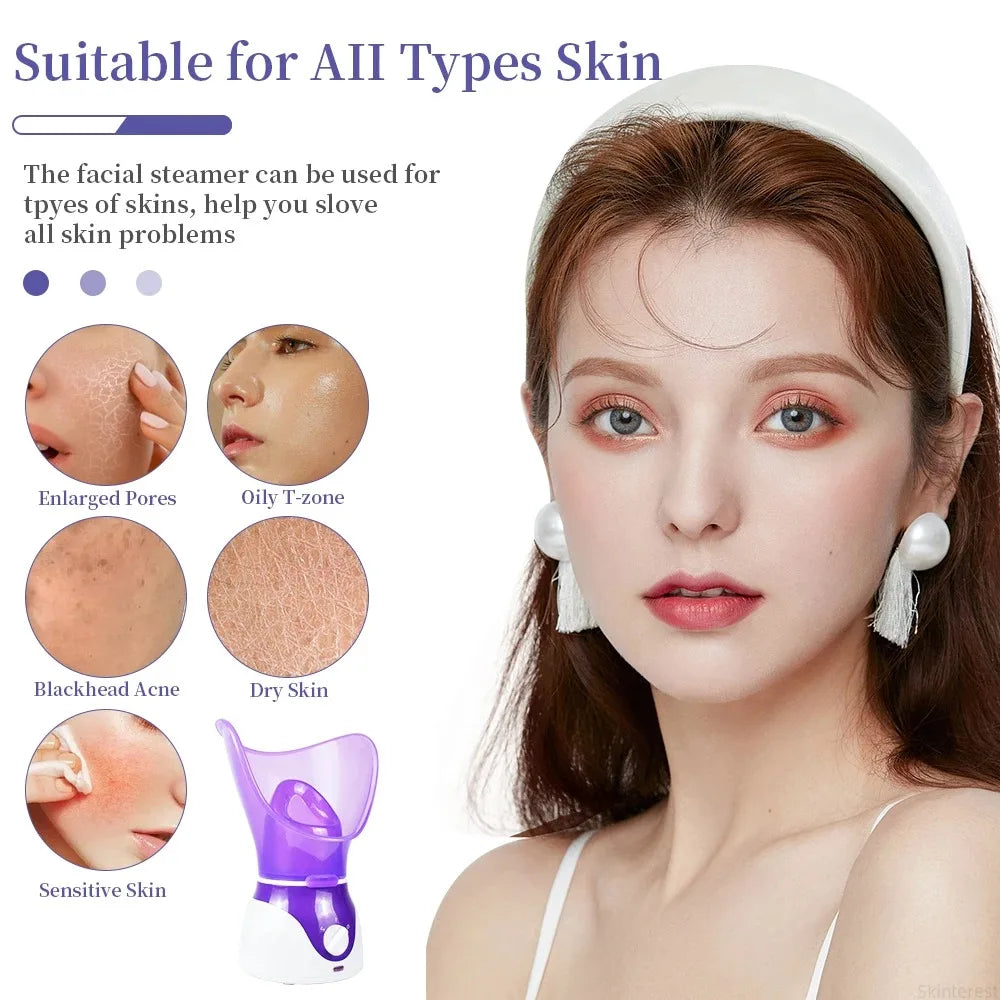 Face Steamer Facial Heating Sprayer Skin Moisturizing Pore Cleaner Facial Hot Fog Steamer Home SPA Machine Care Skin Humidifier