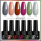 LILYCUTE 7ML 6PCS Neon Gel Nail Polish Set fluorescent Series Color Changing Semi Permanent Soak Off Manicure kit Nail Art Gel