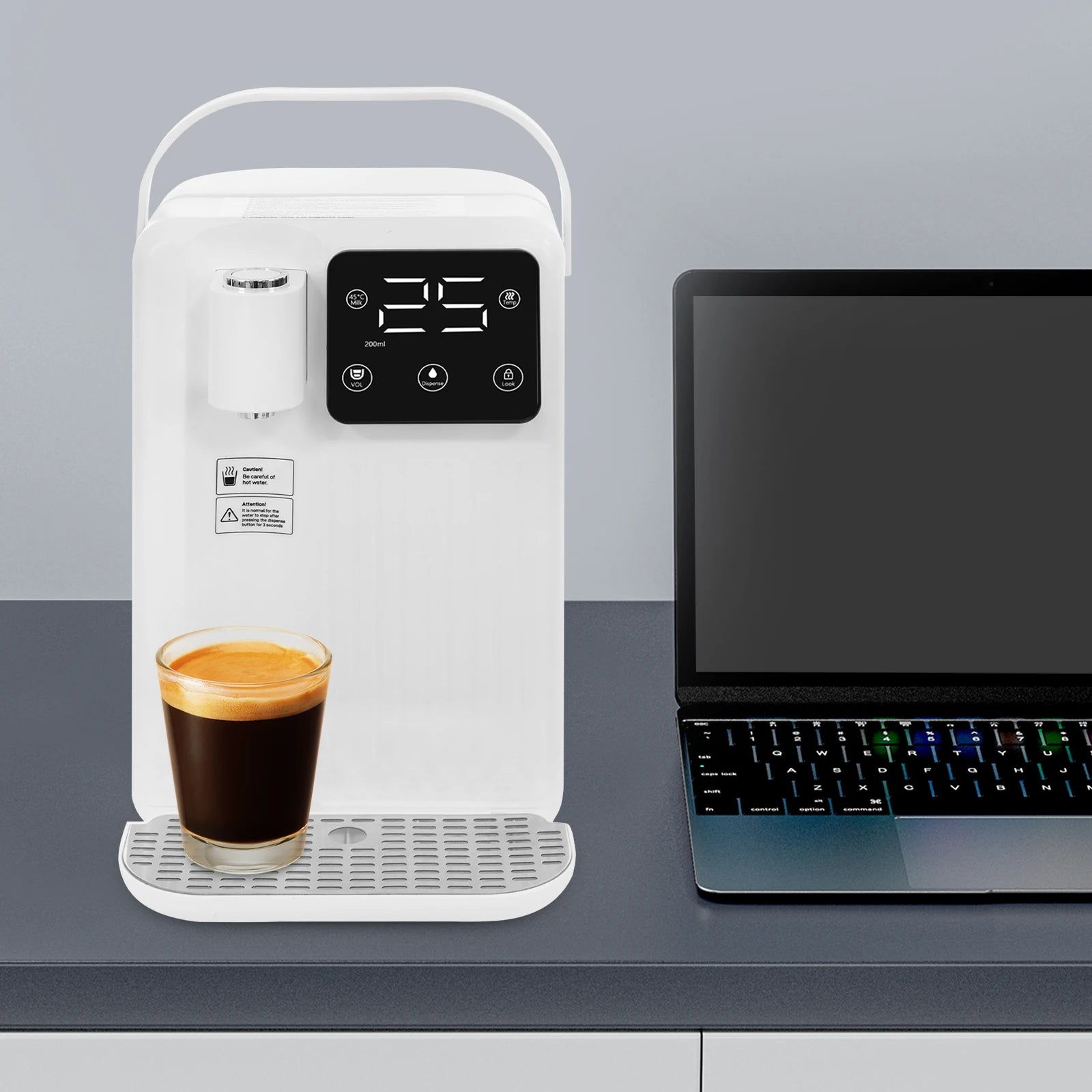 3L White Instant Hot Water Dispenser with LED Display 19*24*29.5cm Fast Heating Water Dispenser Office Desktop Water Dispenser
