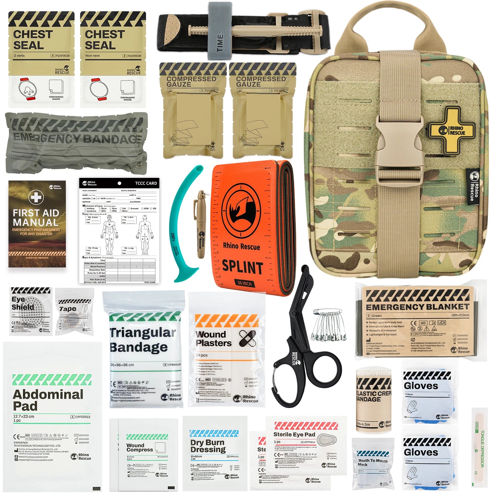 RHINO RESCUE-SE IFAK Trauma First Aid Kit,Tactical Medical Pouch for Car Home Travel Hiking and Camping,Emergency Survival Gear Secondary image