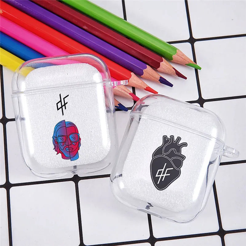 PNL QLF Rapper Singer Earphone Case For Apple AirPods 4 3rd 2 Pro3 Transparent Cover For Airpod 1 3 Letter Protective Box Shell