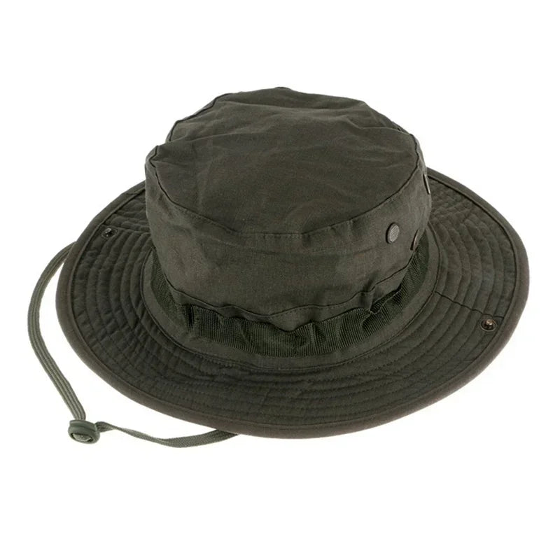 Multicam Tactical Fisherman Hats Foldable Outdoors Sniper Camouflage Fishing Cap Outdoor UV Sunscreen Panama Hunting Bucket Hat
