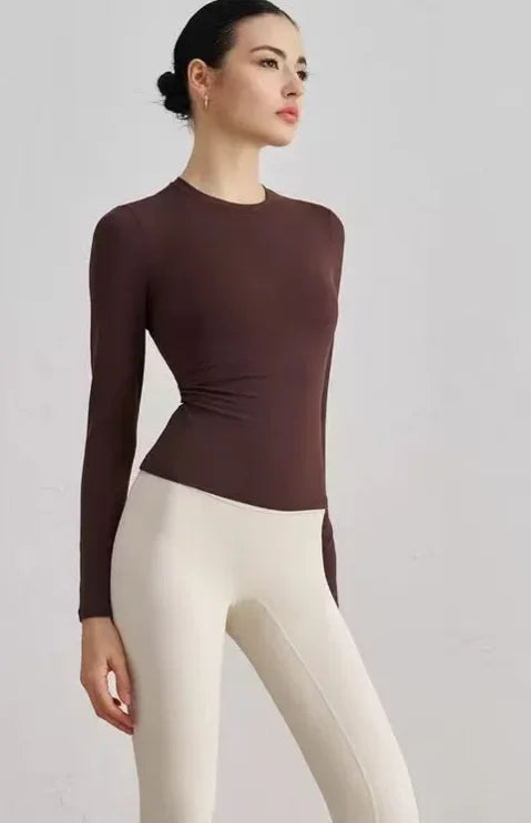 Seamless Sports Long Sleeved Shirts Women Casual Outdoor Top Gym Fitness Wear T-shirt Yoga Shirt Push Up Workout Clothes Women