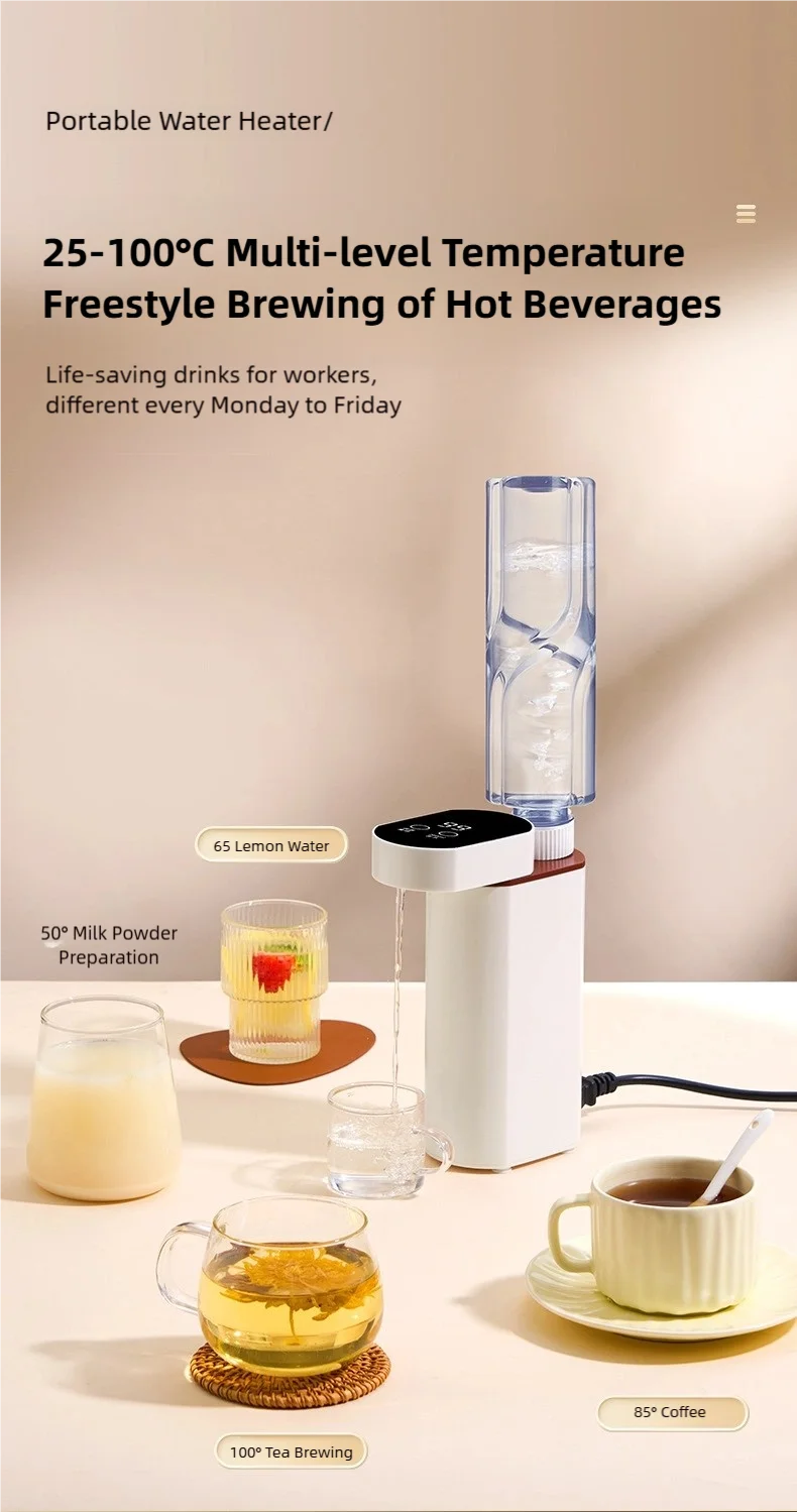 2000W Instant-Heat Water Dispenser 3-Second Rapid Heating Compatible with Mineral Water/Bottled Water Portable Water Dispenser