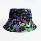 Cartoon Youthful Cool Novelty sun moon smiling face fish fisherman hat Outdoor Leisure Sunscreen Sun Hat Men Women bucket hats
