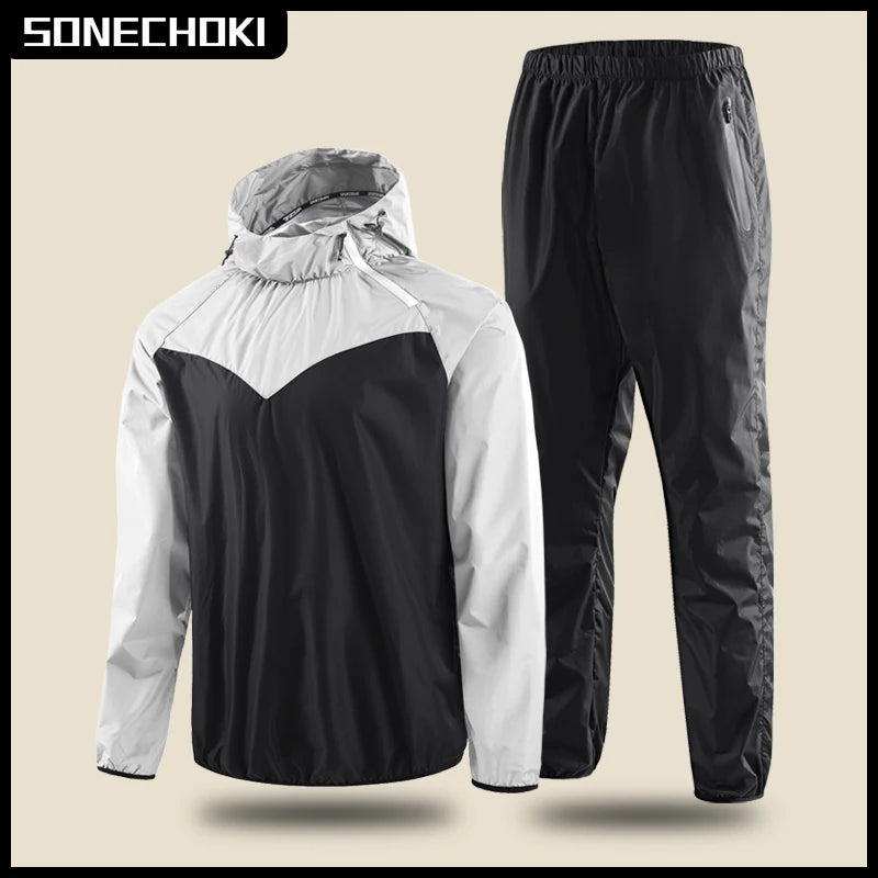 Sauna Suit Unisex Gym Clothing Set Men Full Body Sweating Sportswear Women Boxing Training Running Fitness Weight Loss Tracksuit Image principale du produit