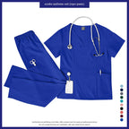 Niaahinn Scrubs Uniforms Sets Wholesale Medical Scrub Stretch Suit Healthcare Nursing Uniform Unisex Surgical Uniforms Woman Men