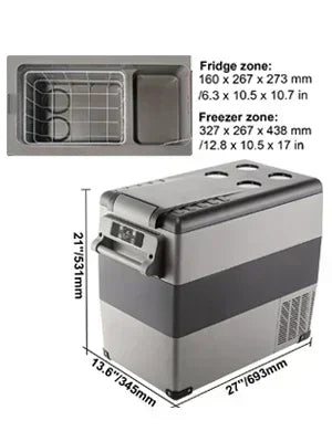 Sihao 15L-55L Portable Compressor Fridge Freezer, Mini Cooler for Outdoor Camping BBQ Picnic, Car Vehicle Refrigerator Cooler for Travel Road Trip, Electric Compressor Fridge Freezer Mini Cooler Box