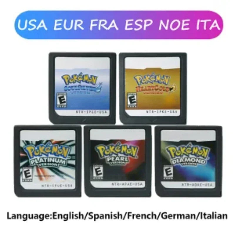 Pokemon Series DS Game Cartridge Video Game Console Card HeartGold SoulSilver Diamond Platinum Pearl Multilingual for NDS 3DS