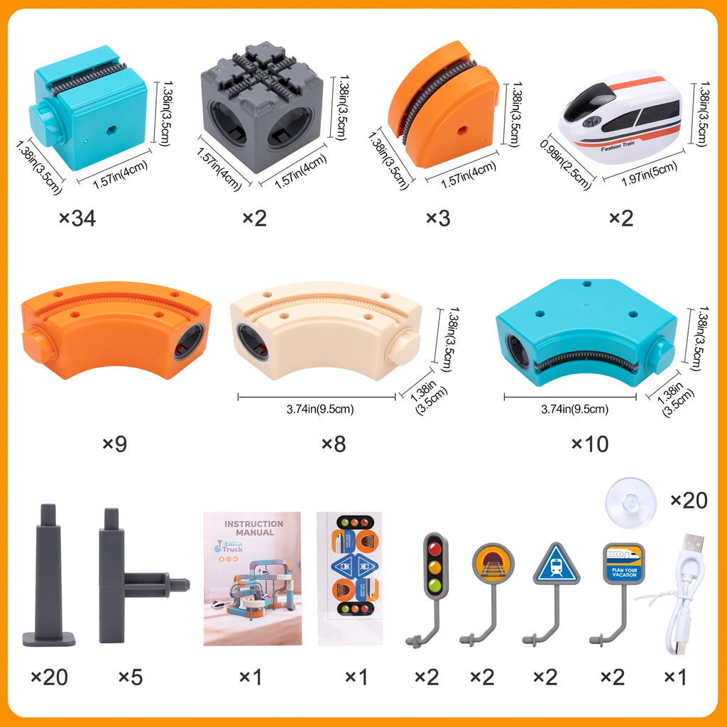 Kid Anti-Gravity Magnetic Attraction Track Train Changeable Magnetic Magic Rail Car Electric Train Building Toy for Kids Gifts
