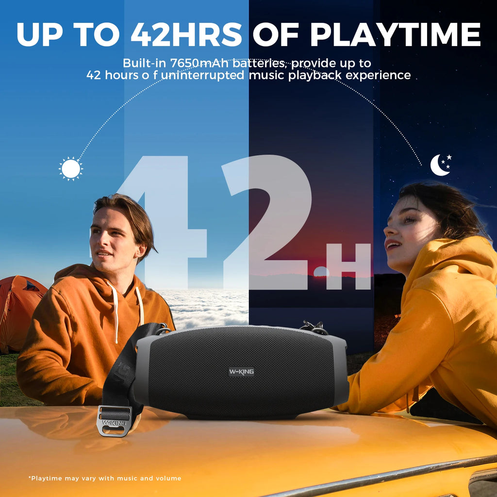 W-KING (120W PEAK)70W Portable Loud Bluetooth Speakers with Wireless Microphone,  Waterproof Outdoor Wireless Bluetooth