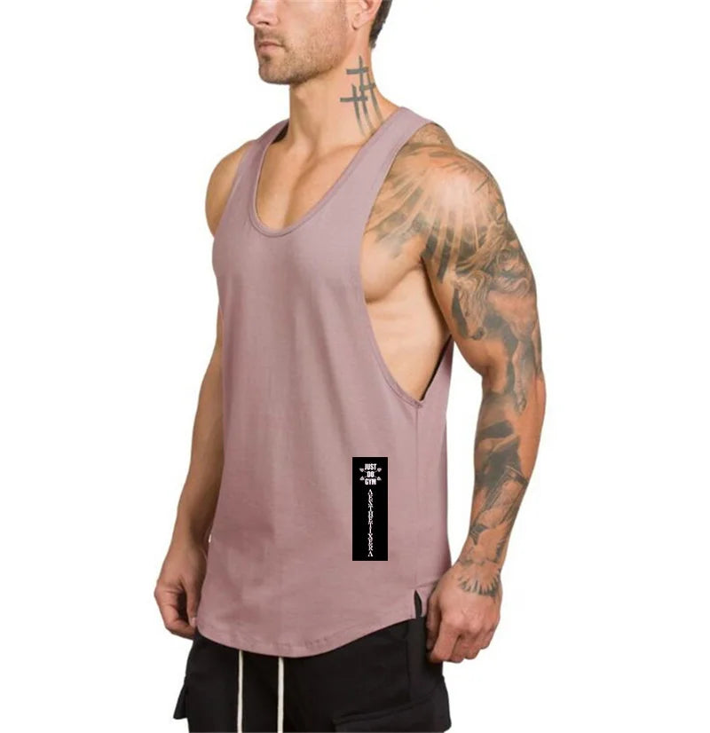 Brand Gym Sport Clothing Cotton Singlets Bodybuilding Stringer Tank Tops Mens Fitness Shirt Muscle Guys Sleeveless Running Vests Main image