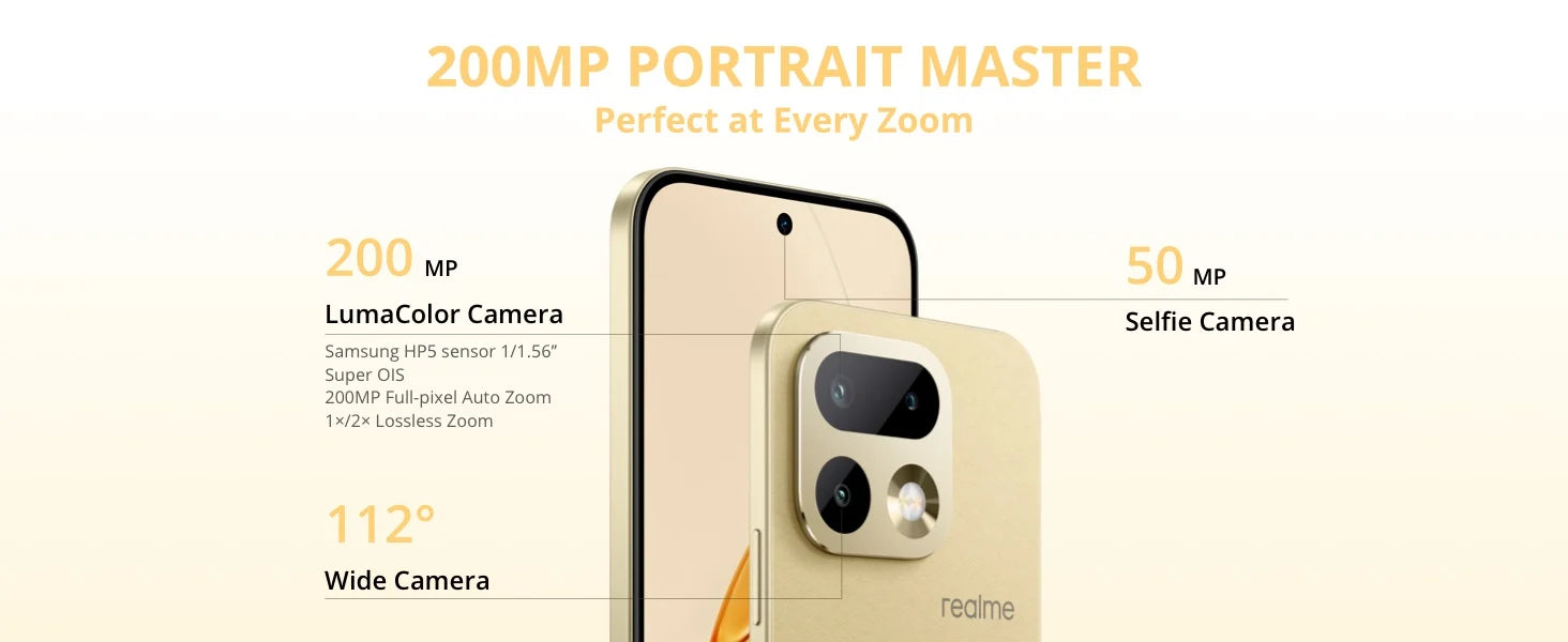 New Arrival realme 16 Pro 5G Smartphone European Version 200MP LumaColor Camera 6500nit AMOLED Display 6500mAh Battery NFC